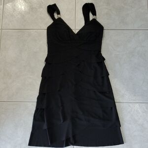 La Belle Black Layered Mini Dress